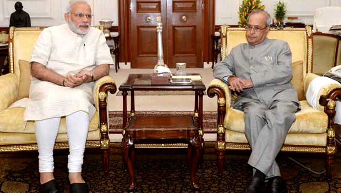 प्रधानमंत्री नरेंद्र मोदी तथा राष्ट्रपति प्रणब मुखर्जी