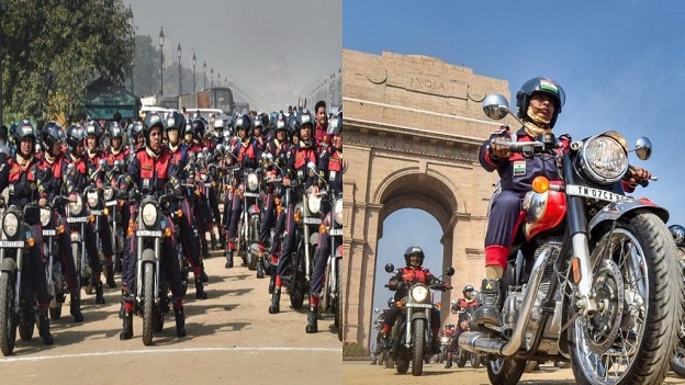 BSF की महिला बाइक राइडर्स ने शुरू की सीमा भवानी शौर्य अभियान की सवारी