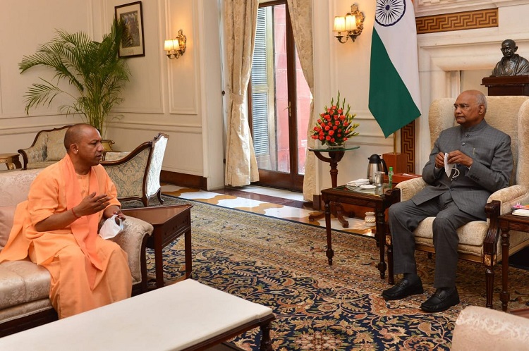 राष्ट्रपति रामनाथ कोविंद से यूपी सीएम योगी ने की मुलाकात