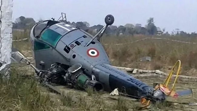 सेना का एक उन्नत हेलिकॉप्टर दुर्घटनाग्रस्त