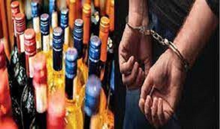 विदेशी शराब के साथ दो लोग गिरफ्तार