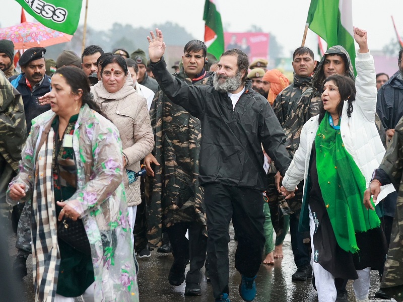 शुक्रवार को राहुल गांधी के नेतृत्व में भारत जोड़ो यात्रा पहुंची जम्मू कश्मीर