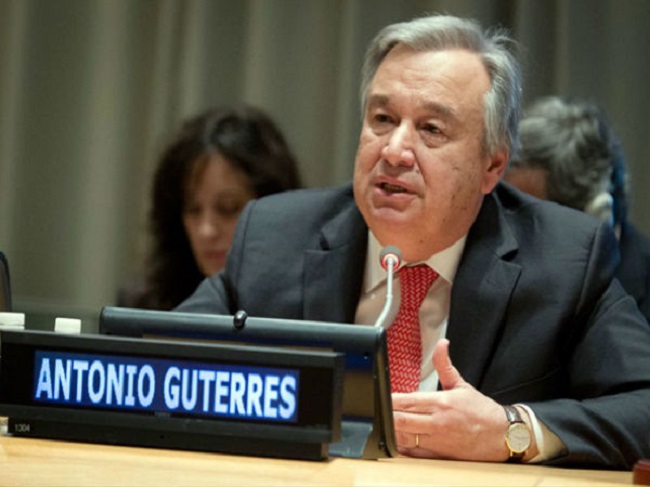 संयुक्त राष्ट्र के वर्तमान महासचिव एंटोनियो गुटेरेश