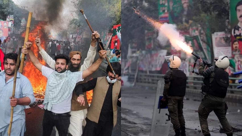 पुलिस और इमरान खान के समर्थकों में झड़प