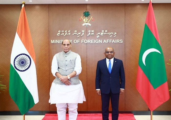 राजनाथ सिंह ने मालदीव के राष्ट्रपति सोलेह से की मुलाकात