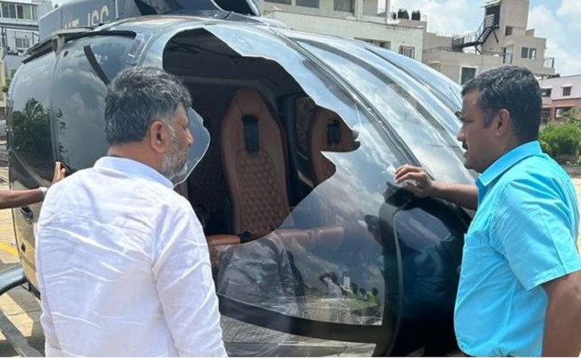 कांग्रेस नेता शिवकुमार को ले जा रहे हेलीकॉप्टर को आपात स्थिति में उतारा
