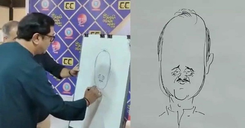 मनसे नेता राज ठाकरे ने अजित पवार का व्यंग्य चित्र बनाया