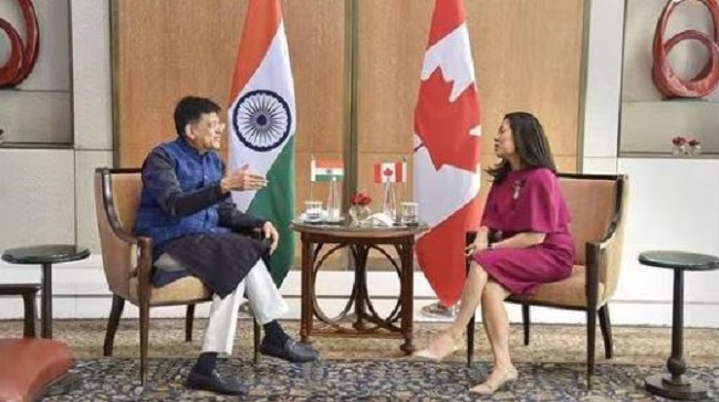 भारत, कनाडा के व्यापार मंत्री मुक्त व्यापार समझौते पर जारी बातचीत
