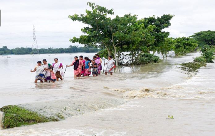 असम में आई बाढ़ (फाइल)