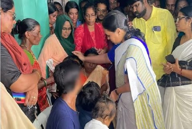 केरल की स्वास्थ्य मंत्री ने पीड़ित बच्ची के परिवार से मुलाकात