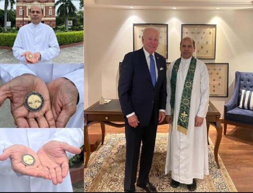 अमेरिकी राष्ट्रपति के साथ भारतीय पादरी