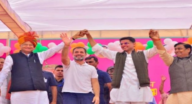 कांग्रेस नेता राहुल गांधी राजस्थान में
