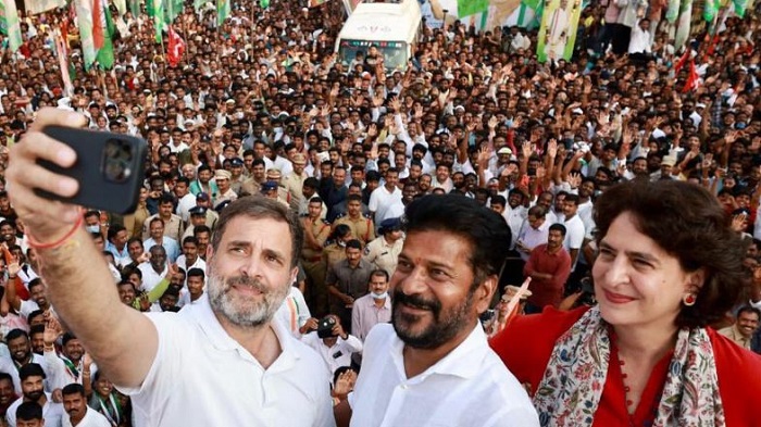 कांग्रेस के शीर्ष नेताओं ने तेलंगाना में सरकार गठन को लेकर चर्चा