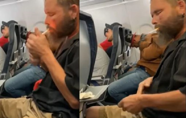 विमान में धूम्रपान करने पर यात्री को लिया गया हिरासत में